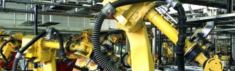 industry yellow robots